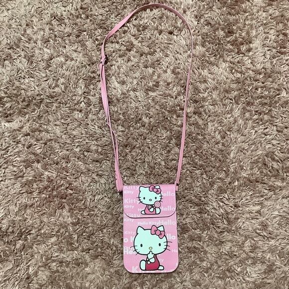 Pastel Pink Hello Kitty Graphic Kawaii Kidcore Crossbody Bag - Picture 2 of 9